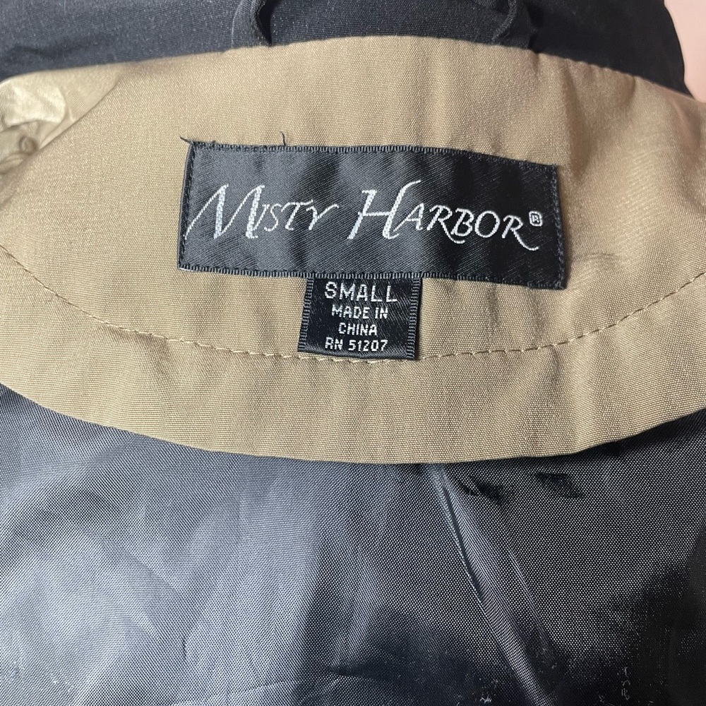Misty Harbor‎ Black Trench Coat w/ Detachable Hood & Lining - Picture 3 of 9